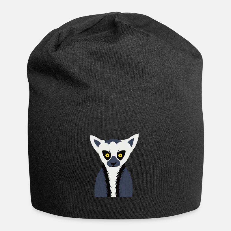 Lemur Äffchen - Jersey-Beanie - Schwarz
