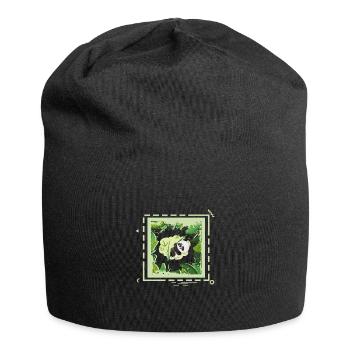 24 jungle panda - Jersey Beanie - black - Front
