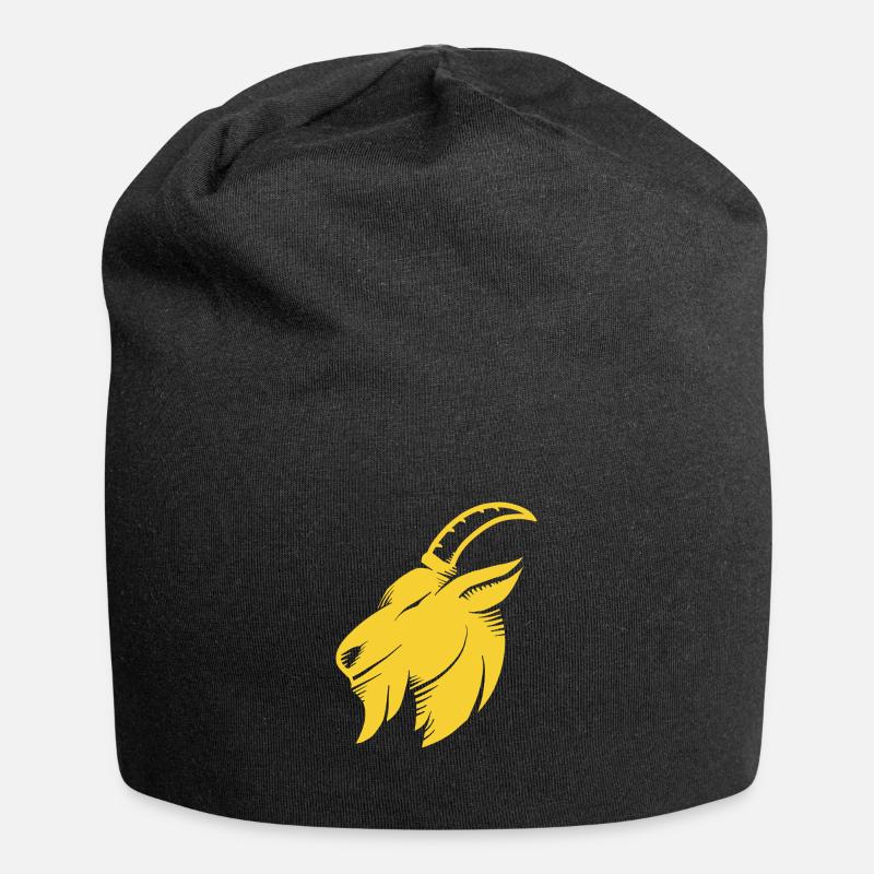 Goat Ziege Ziegenbock Widder Steinbock - Jersey-Beanie - Schwarz