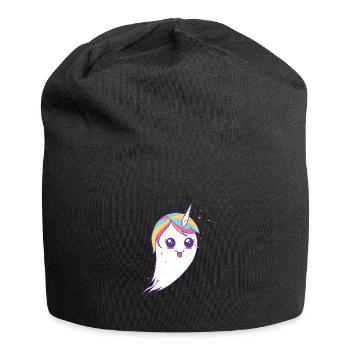 Colorful unicorn ghost - Jersey Beanie - black - Front