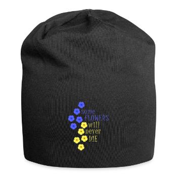 ukraine peace kiev crimea free ukrain flower - Jersey Beanie - black - Front