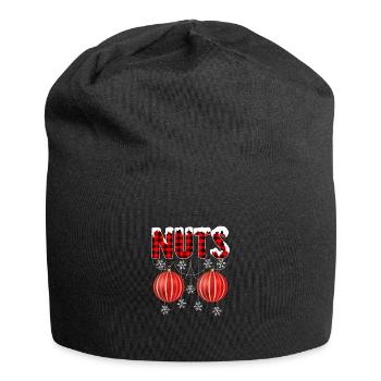 Nüsse Kastanien Weihnachtspaare Passen - Jersey-Beanie - Schwarz - Vorne