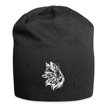 Eleganter Fuchs in Tribal Tattoo Tinte - Jersey-Beanie - Schwarz - Vorne