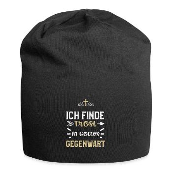 Ich finde Trost in Gottes Gegenwart - Jersey-Beanie - Schwarz - Vorne