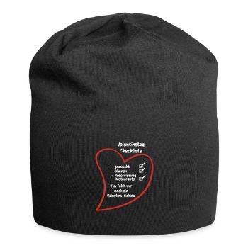 Romantische Liebesherz-valentinstag-paare - Jersey-Beanie - Schwarz - Vorne