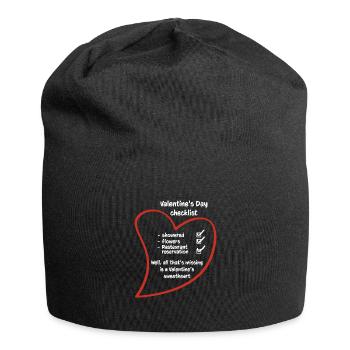 Romantische Liebesherz-valentinstag-paare - Jersey-Beanie - Schwarz - Vorne