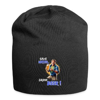 Save Water, Drink Beer - Lustiges Party Outfit - Jersey-Beanie - Schwarz - Vorne