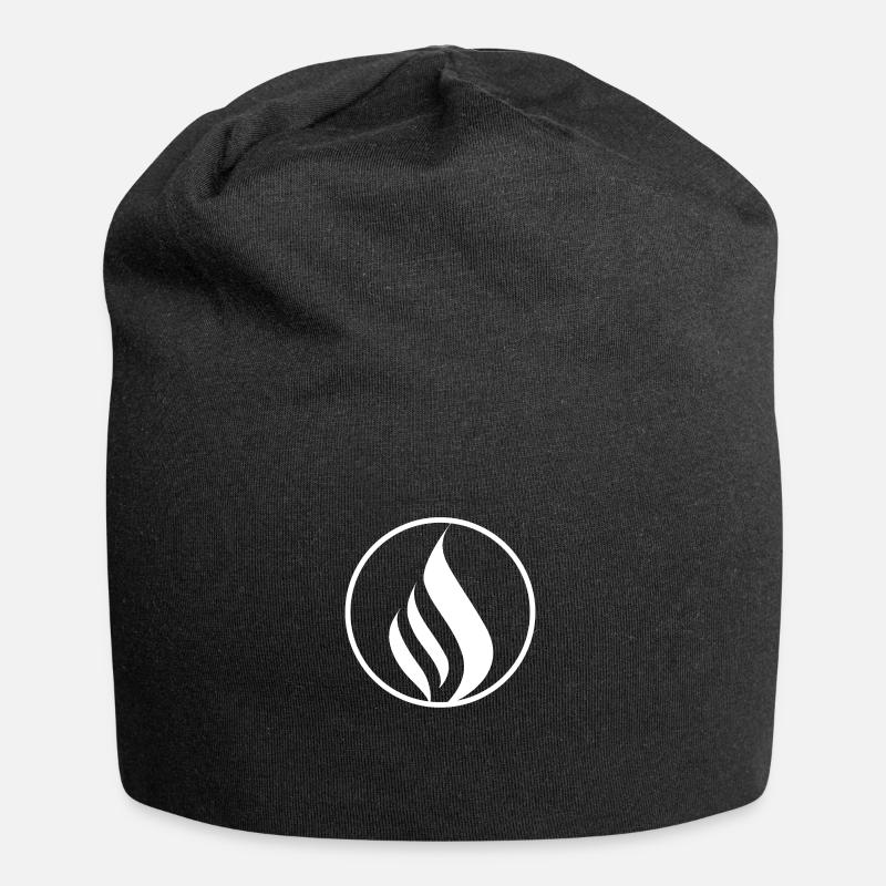 Flame white - Jersey Beanie - black
