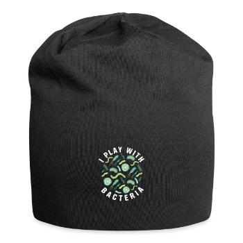 I Play With Bacteria Funny Micobiology - Jersey-Beanie - Schwarz - Vorne