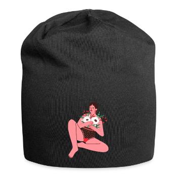 Indisposée et alors ? - Bonnet en jersey - noir - Devant