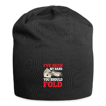 J’ai vu ma main que tu devrais plier drôle poker - Bonnet en jersey - noir - Devant