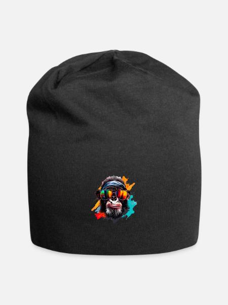 Streetart Affe Urban Rap Street Affe - Jersey-Beanie - Schwarz