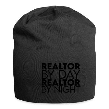 Agent immobilier le jour Agent immobilier la nuit - Bonnet en jersey - noir - Devant