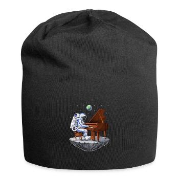 Weltraumastronaut Pianist - Jersey-Beanie - Schwarz - Vorne