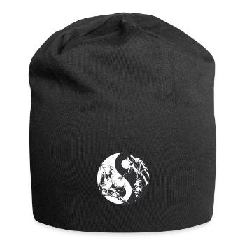 Yin und Yang-Symbol mit Shaolin Kung Fu Kämpfer - Jersey-Beanie - Schwarz - Vorne