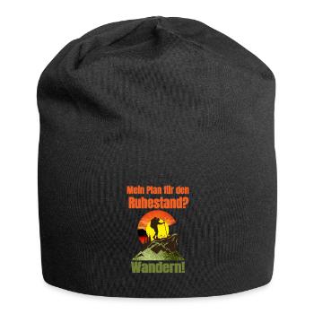 Mein Plan für den Ruhestand ? Wandern ! Wanderer - Jersey-Beanie - Schwarz - Vorne