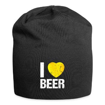 I love Beer Bier - Jersey-Beanie - Schwarz - Vorne