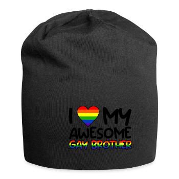 I Love My Awesome Gay Brother 2 - Jersey-Beanie - Schwarz - Vorne
