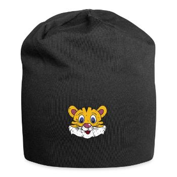 Tigre de style grunge vintage rétro - Bonnet en jersey - noir - Devant