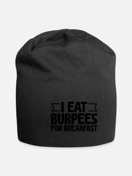I Eat Burpees For Breakfast - Jersey-Beanie - Schwarz