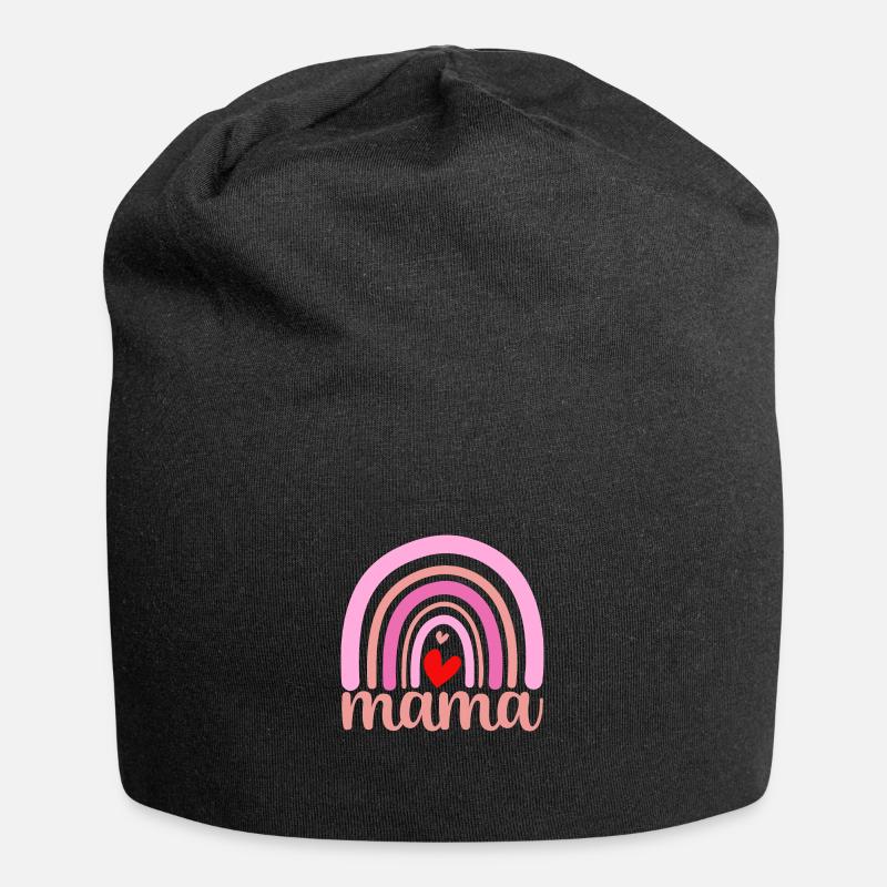 Regenbogen Mama - Jersey-Beanie - Schwarz