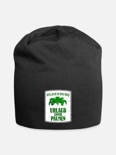Oldenburg Grünkohl Palme Kohl Kohlfahrt Urlaub - Jersey-Beanie - Schwarz