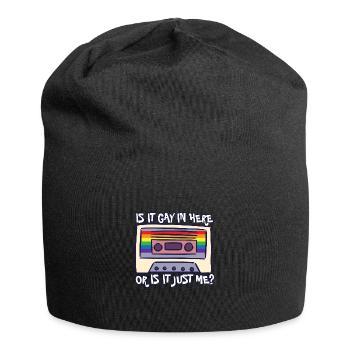 Est-ce gay ici LGBTQ Ally Trans Gay Pride Arc-en-ciel - Bonnet en jersey - noir - Devant