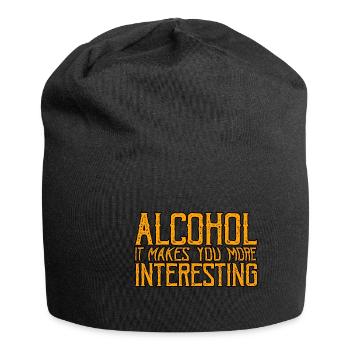 Alcohol, It Makes You More Interesting 3 - Jersey-Beanie - Schwarz - Vorne