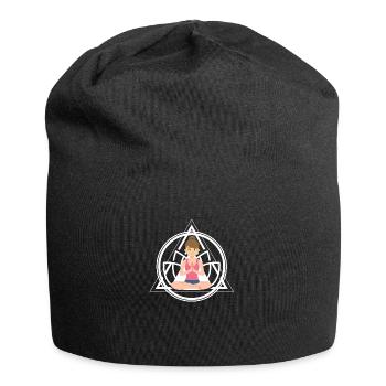 happy mother s woman s day yoga relax - Jersey Beanie - black - Front