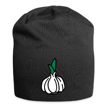 Knoblauch Garlic Ail Aglio - Jersey-Beanie - Schwarz - Vorne