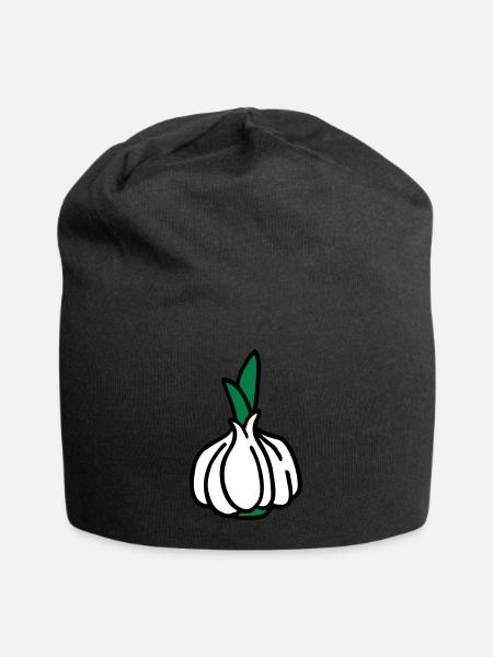 Knoblauch Garlic Ail Aglio - Jersey-Beanie - Schwarz