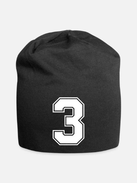 3 Zahl Trikot - Jersey-Beanie - Schwarz