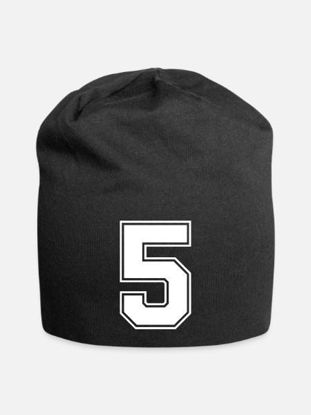 5 Zahl Trikot - Jersey-Beanie - Schwarz