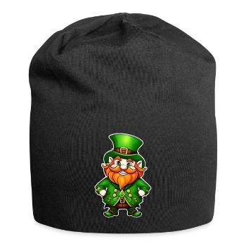 Saint Patricks Day Irish Kobold Leprechaun Wichtel - Jersey-Beanie - Schwarz - Vorne