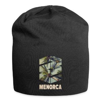 Menorca Spanien Sommer Sonne Strand Meer Palmen - Jersey-Beanie - Schwarz - Vorne