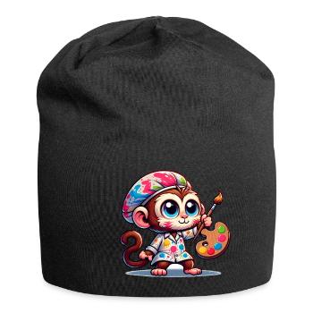 Cute Monkey Artist - Jersey-Beanie - Schwarz - Vorne