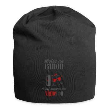 Vigneron vins raisins cave - Bonnet en jersey - noir - Devant