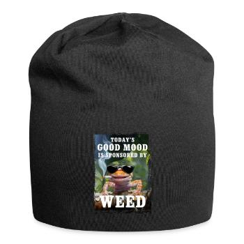 Gecko - Today's good mood is sponsored by weed - Jersey Beanie - black - Front
