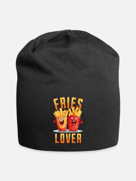 frites amour frise l’amant frits visage - Bonnet en jersey - noir