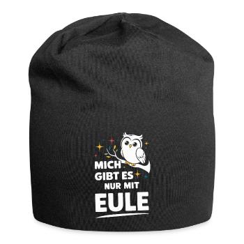 Night Owl Owl Owl Bird - Jersey Beanie - black - Front