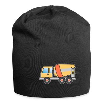 Concrete mixer dump truck gift children motive - Jersey Beanie - black - Front