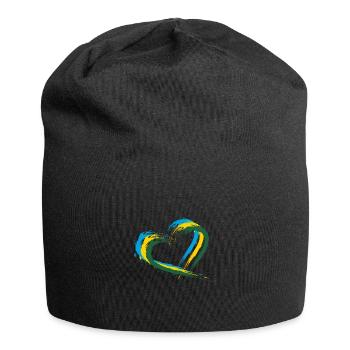 Ruanda Herz - Jersey-Beanie - Schwarz - Vorne