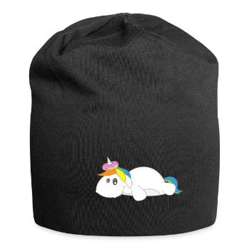 Einhorn Donut Kringel Unicorn Geschenk lustig - Jersey-Beanie - Schwarz - Vorne