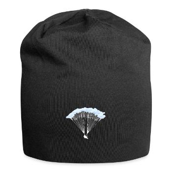 Parachutiste en silhouette nuageuse - Bonnet en jersey - noir - Devant
