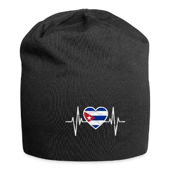 Cuba Cuba Flag Heart National Havana Gift - Jersey Beanie - black - Front