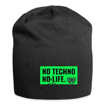 Techno Rave Raver dj hardstyle jumpstyle turntable - Bonnet en jersey - noir - Devant
