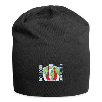 Drôle est-ce que j’ai l’air plat pour toi Jour de la Terre Anti Plat - Bonnet en jersey - noir - Devant