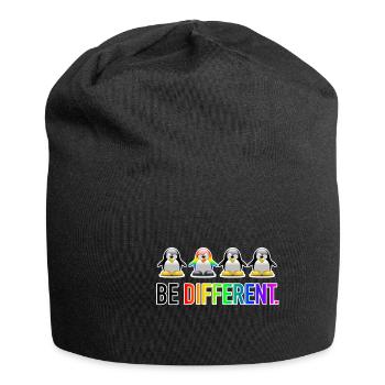 Be Different LGBT Pinguin Gay Pride CSD Cartoon - Jersey-Beanie - Schwarz - Vorne