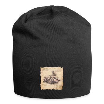 Steam locomotive, railway vintage art for train drivers - Jersey Beanie - black - Front