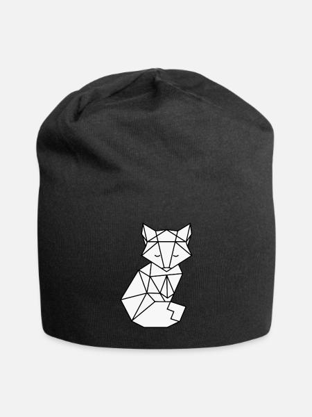 Origami Renard - Bonnet en jersey - noir